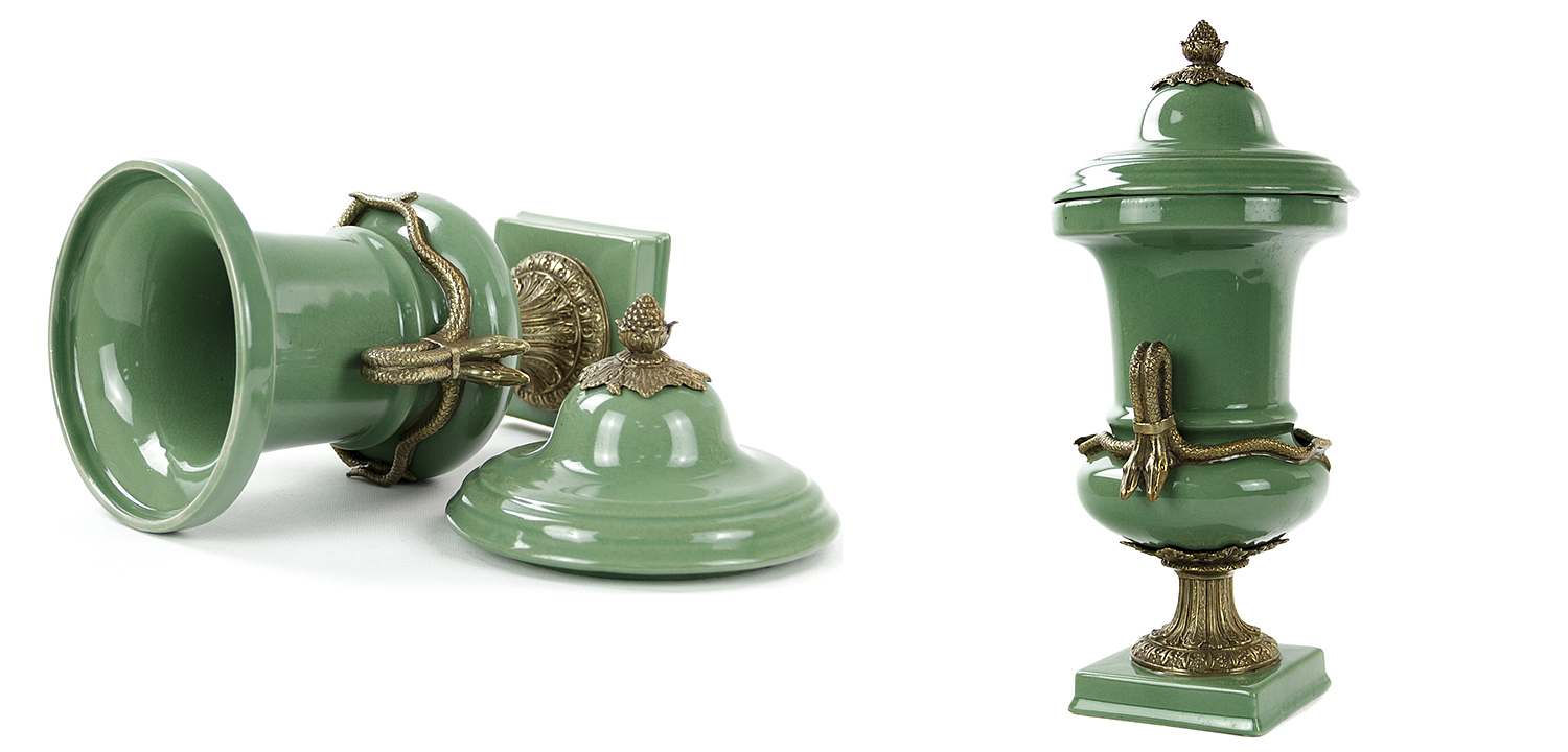 Ваза Selenia Green Vase Bronze Serpents Ваза Selenia Green Vase Bronze Serpents - Loft-Concept в Самаре