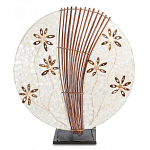 Настольная лампа из перламутра и дерева на подставке Indonesian Shell Flower варинант исполнения - 3 | Loft Concept в Самаре