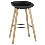 Барный стул на ножках из натурального дерева Boras Black варинант исполнения - 1 | Loft Concept в Самаре