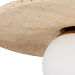 Потолочный светильник из травертина с плафоном из белого матового стекла Marble Glow варинант исполнения - 1 | Loft Concept в Самаре