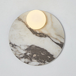 Бра круглое с каменным основанием и плафоном из стекла Shaw Marble Lighting варинант исполнения - 1 | Loft Concept в Самаре
