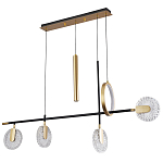 Линейная металлическая геометрическая люстра Geometry Crystal Linear Chandelier варинант исполнения - 1 | Loft Concept в Самаре
