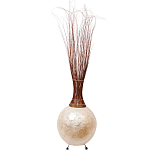 Торшер из перламутра на металлическом каркасе Indonesian Comet варинант исполнения - 3 | Loft Concept в Самаре