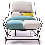 Дизайнерское разноцветное кресло на металлическом каркасе с подставкой для ног Poltronova Plasma Armchair варинант исполнения - 4 | Loft Concept в Самаре