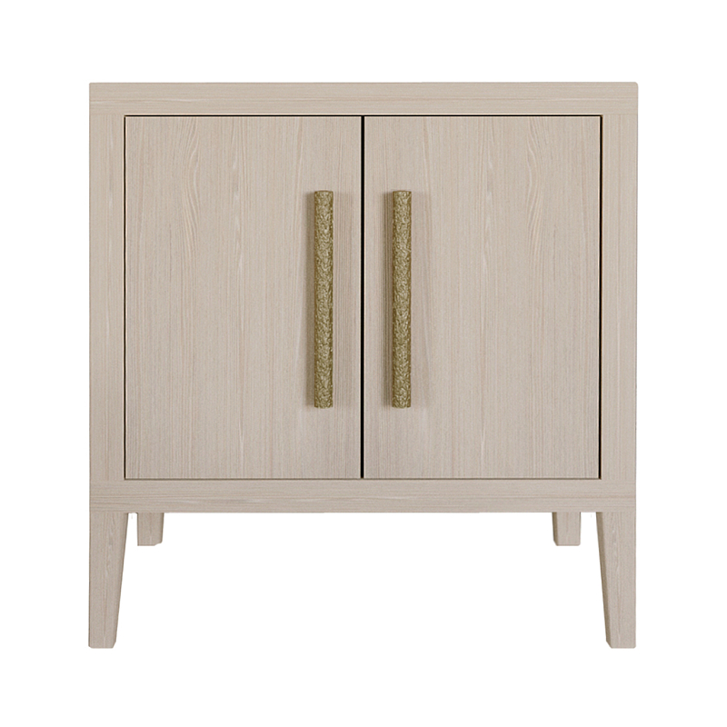 Тумбочка Primo с дверцами шпон Светлый дуб Древесина Золотой в Самаре | Loft Concept 