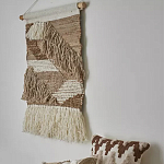 Панно из шерсти и хлопка с узором Beige Calista Cascade варинант исполнения - 4 | Loft Concept в Самаре