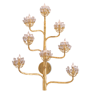 Бра золотое в виде растения Golden Flower Glade