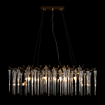 Люстра подвесная прямоугольная с бронзовыми акцентами и прозрачными стеклянными каплями Droplet Chandelier варинант исполнения - 2 | Loft Concept в Самаре