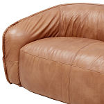 Трехместный диван с кожаной обивкой коричневый Coste Leather Sofa варинант исполнения - 5 | Loft Concept в Самаре