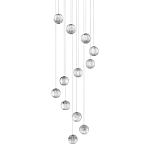 Люстра каскадная с прозрачными шарообразными плафонами Crystal Globule варинант исполнения - 1 | Loft Concept в Самаре