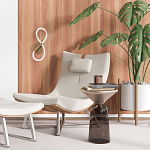 Бра с белым плафоном в форме восьмерки и круглым основанием Luke Lampco Tracer Lamp варинант исполнения - 6 | Loft Concept в Самаре