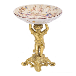 Чаша с цветочным орнаментом на ножке в виде бронзового ангела Eden Garden варинант исполнения - 1 | Loft Concept в Самаре