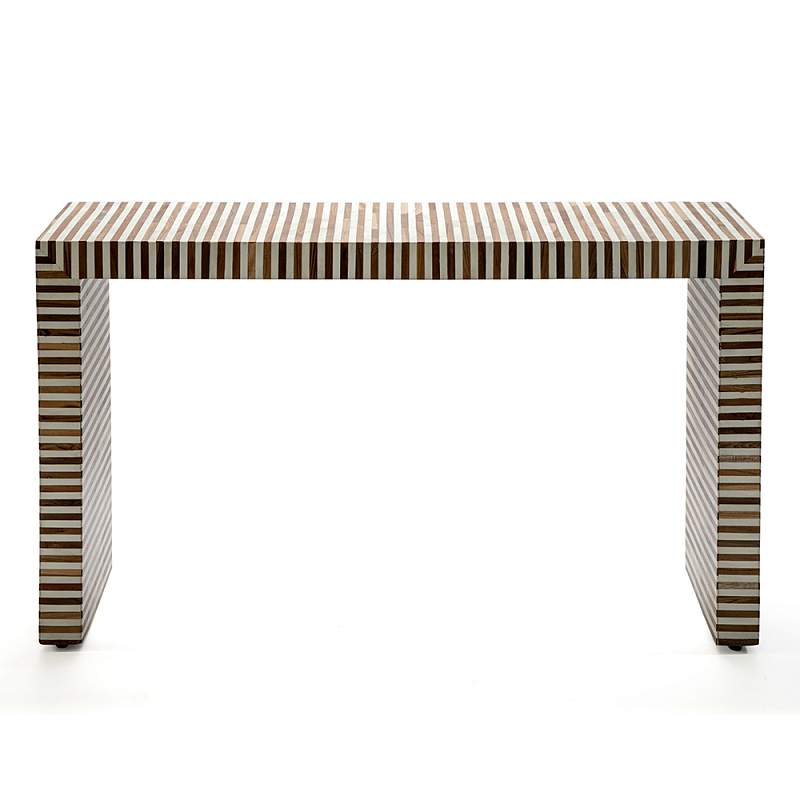 Консоль Дизайнерская Stripes Console Beige ivory ( слоновая кость ) Коричневый в Самаре | Loft Concept 
