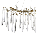 Линейная люстра с хрустальными подвесками в виде капель Droplet Crystal Gold Linear Chandelier 12 варинант исполнения - 2 | Loft Concept в Самаре