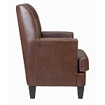 Кресло из натуральной кожи c мягкими подлокотниками на 4-х деревянных ножках из массива бука Joseph Armchair brown варинант исполнения - 2 | Loft Concept в Самаре