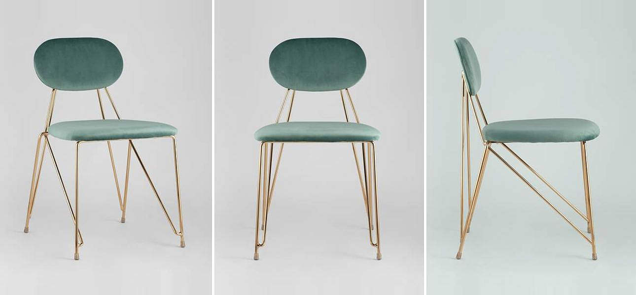 Стул Alice Chair Велюр Мятный цвет Стул Alice Chair Велюр Мятный цвет - Loft-Concept в Самаре