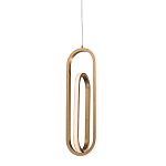 Подвесной светильник золотого цвета с двумя вытянутыми овальными рамками в форме скрепки Eurofase варинант исполнения - 1 | Loft Concept в Самаре