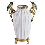 Ваза белого цвета из фарфора с птичкми White Garden варинант исполнения - 1 | Loft Concept в Самаре