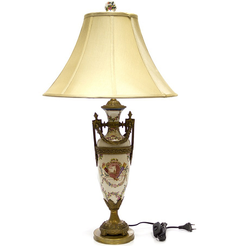 Настольная лампа Lamp Decorated With Flowers Белый Бронза Бежевый Настольная лампа Lamp Decorated With Flowers Белый Бронза Бежевый в Самаре | Loft Concept