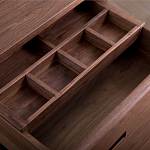 Прикроватный столик деревянный с 2-мя ящиками Moon Walnut Furniture варинант исполнения - 1 | Loft Concept в Самаре