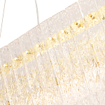 Люстра подвесная овальная с рельефными стеклянными панелями и золотым металлическим каркасом Textured Glass Chandelier варинант исполнения - 3 | Loft Concept в Самаре