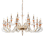 Люстра с 18-ю лампочками и изогнутыми прозрачными элементами из стекла Twisted Glass Candles Chandelier варинант исполнения - 1 | Loft Concept в Самаре