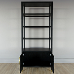 Стеллаж со стеклянными полками Elsa Dreams Black варинант исполнения - 3 | Loft Concept в Самаре