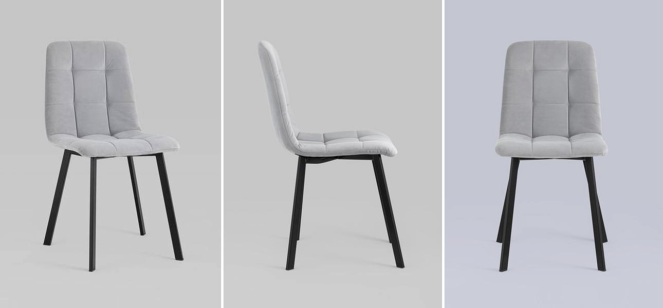 Стул NANCY S Chair Светло-Серый велюр Стул NANCY S Chair Светло-Серый велюр - Loft-Concept в Самаре