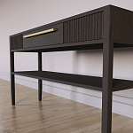 Дизайнерская Консоль с полкой и ящиком Primo Темный орех варинант исполнения - 5 | Loft Concept в Самаре