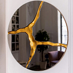 Зеркало кругле с декоративной золотой вставкой Golden Tree варинант исполнения - 4 | Loft Concept в Самаре