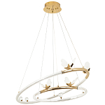 Кольцевая люстра с декором в виде бабочек Glass Butterflies Two Rings Chandelier варинант исполнения - 2 | Loft Concept в Самаре