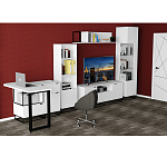 Стеллаж книжный белый с 3-мя открытыми полками и дверкой Strict Lines варинант исполнения - 6 | Loft Concept в Самаре