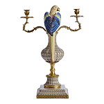 Подсвечникв образе попугая из фарфора с бронзовыми элементами Eden Garden варинант исполнения - 3 | Loft Concept в Самаре