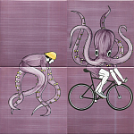 Плитка с узором Осьминог велосипедист варинант исполнения - 2 | Loft Concept в Самаре