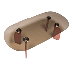 Обеденный стол со стеклянной столешницей и розовыми ножками с тканевой обивкой Wrigley варинант исполнения - 1 | Loft Concept в Самаре