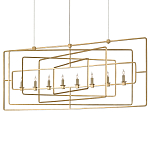Люстра золотая из пересекающихся прямоугольных элементов Thin Intersecting Rectangles варинант исполнения - 2 | Loft Concept в Самаре