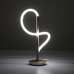 Настольная лампа белым изогнутым плафоном на круглой подставке Luke Lampco Tracer Lamp варинант исполнения - 7 | Loft Concept в Самаре