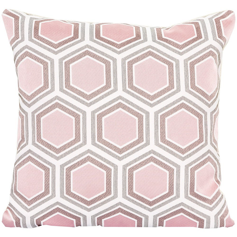 Подушка Hexagon Pink Geometry Белый Розовый пастельный в Самаре | Loft Concept 