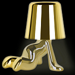 Настольная лампа фигурная цвета золото с гладким абажуром Высота 17 см Sophia варинант исполнения - 3 | Loft Concept в Самаре