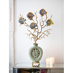 Ваза зеленая с бронзовыми ветвями и фарфоровыми рыбками Eden Garden варинант исполнения - 4 | Loft Concept в Самаре