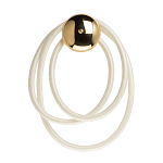 Бра с круглым золотистым основанием и белыми изогнутыми световыми линиями Luke Lampco Tracer Lamp варинант исполнения - 1 | Loft Concept в Самаре