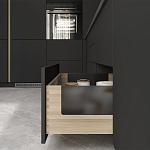 Черный матовый кухонный гарнитур с фасадом под дерево Renart Kitchen Set варинант исполнения - 2 | Loft Concept в Самаре