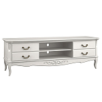 ТВ-тумба белая из массива бука с 4-мя ящиками и 2-мя полками White Provence варинант исполнения - 1 | Loft Concept в Самаре