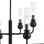 Люстра с 8-ю плафонами в форме стеклянных трубок и мраморных декоративных элементов Montreal варинант исполнения - 5 | Loft Concept в Самаре