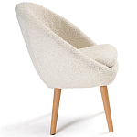 Кресло на деревянных ножках с обивкой из ткани букле Aldo Boucle Armchair варинант исполнения - 3 | Loft Concept в Самаре