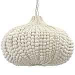 Люстра декорированная белыми деревянными бусинами White Wooden Beads Chandelier варинант исполнения - 1 | Loft Concept в Самаре