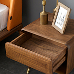 Прикроватная деревянная тумба с ящиком и нишей для хранения Moon Walnut Furniture варинант исполнения - 2 | Loft Concept в Самаре