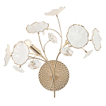 Бра с белыми лепестками из керамики и прозрачными хрустальными цветками Wintery flovers варинант исполнения - 1 | Loft Concept в Самаре