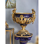 Чаша темно-синего цвета с фигурками ангелов и рельефным декором Eden Garden porcelain and bronze варинант исполнения - 6 | Loft Concept в Самаре