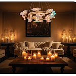 Люстра круглая на золотом каркасе с цветочным декором Miscellaneous herbs варинант исполнения - 7 | Loft Concept в Самаре